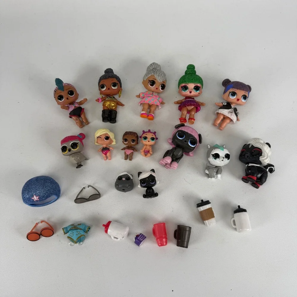 MGA LOL Surprise Doll Lot of 14 with 10 Accessories Pets Lil Sisters Glitter